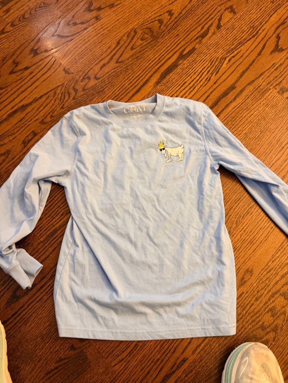 GOAT Kids' Baby Blue Long Sleeve Graphic Tee